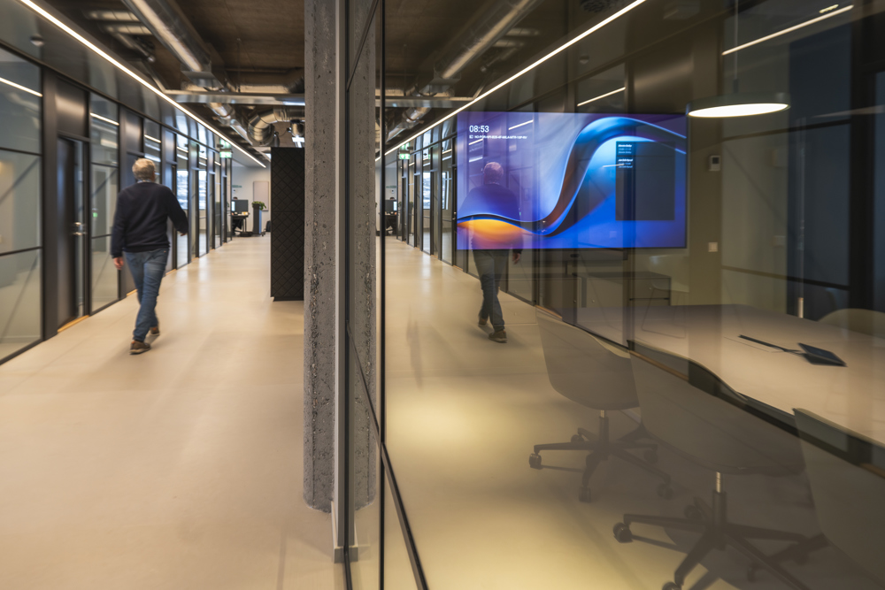 long corridor in office environment