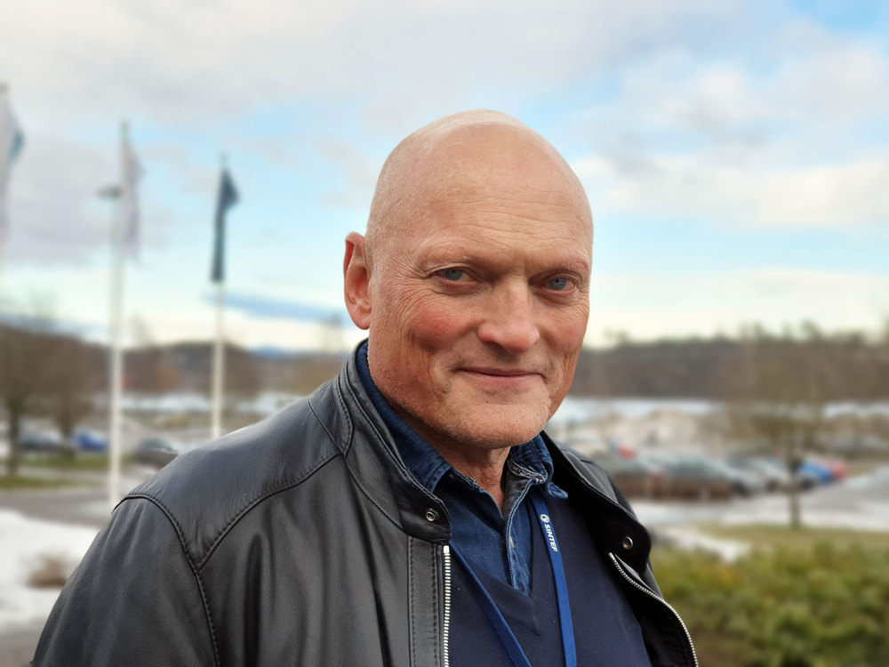 portrait of man, black leather jacket